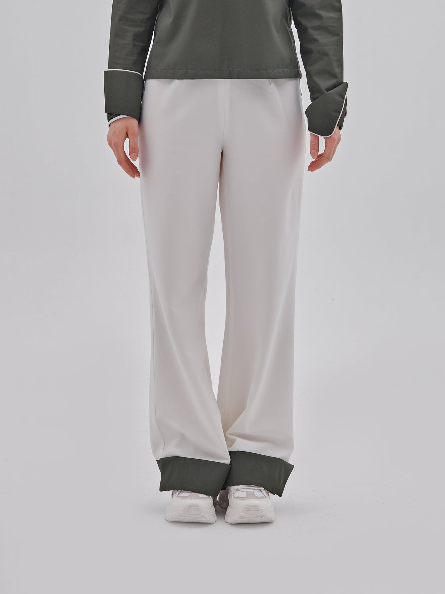 Wide Leg Velcro-cuff trouser