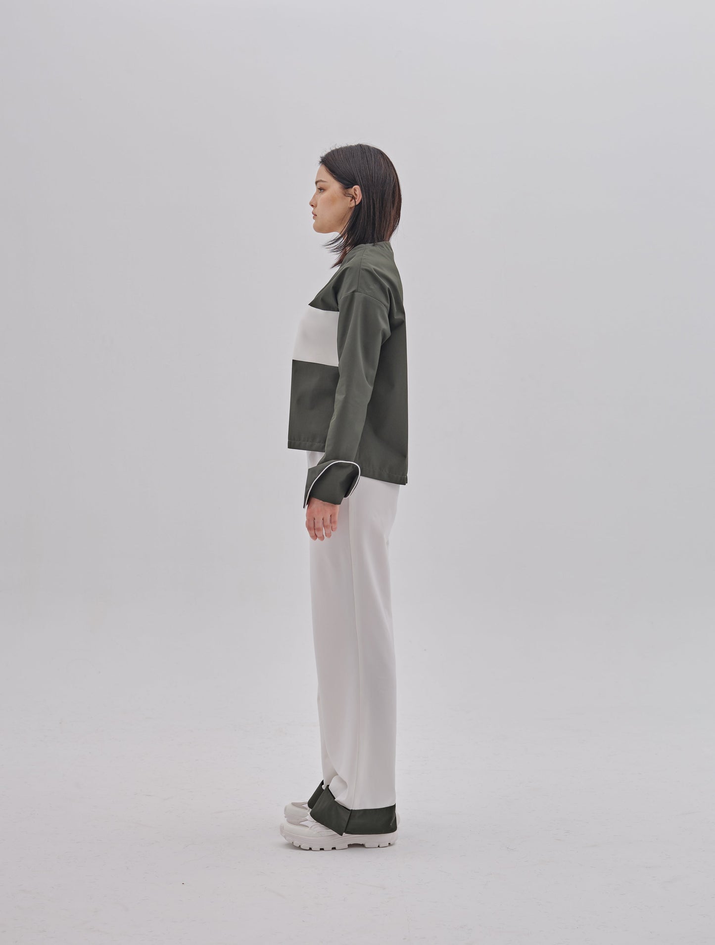 Wide Leg Velcro-cuff trouser