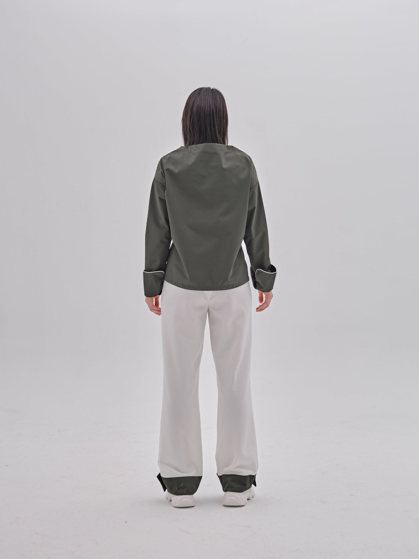 Wide Leg Velcro-cuff trouser