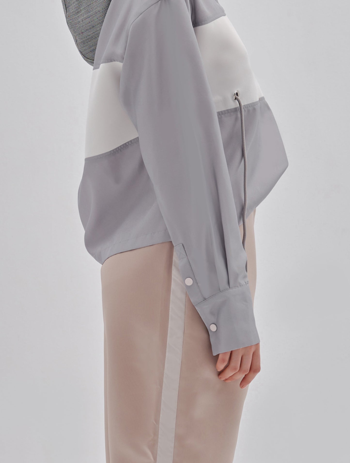 Neoprene Colorblocked Hoodie